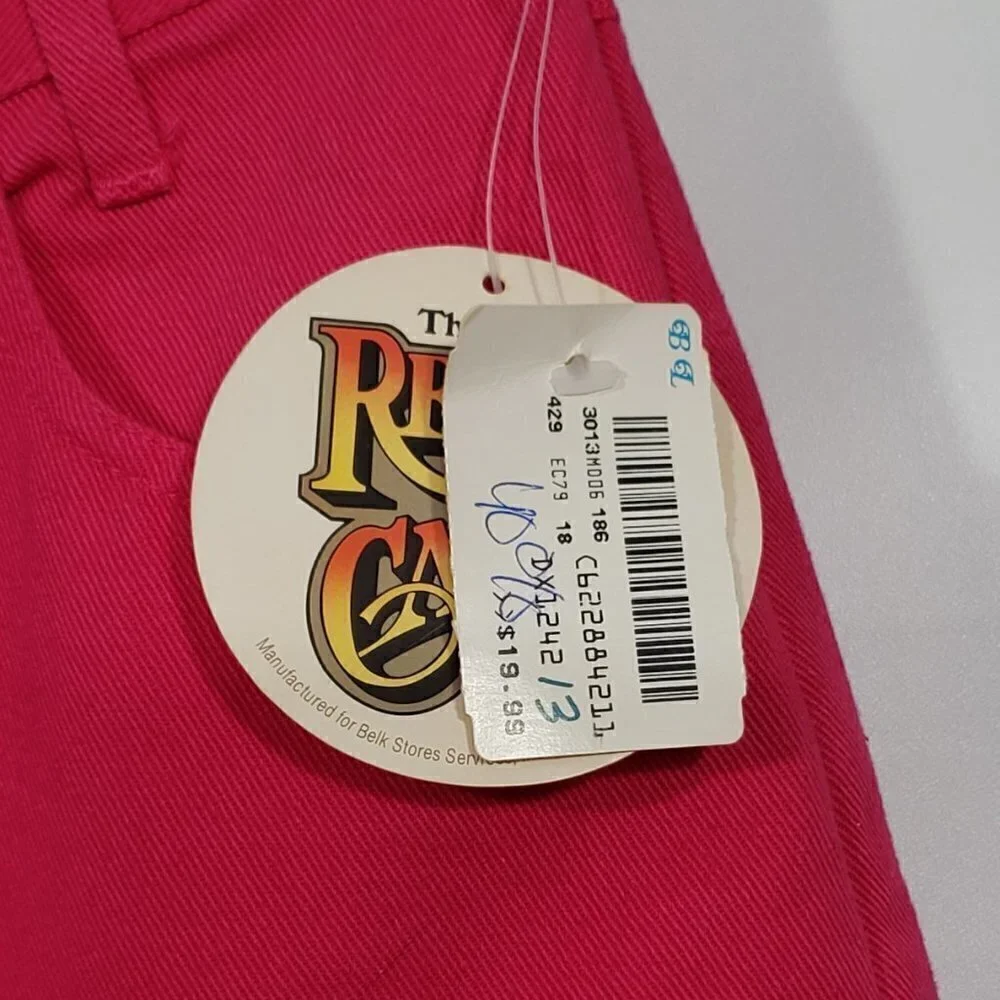NWT Vintage Red Camel Hot Pink Denim Walking Bermuda Shorts Juniors Size 13